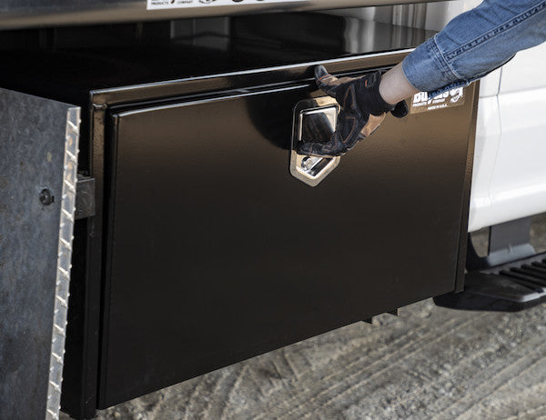 Buyers Products 36-in x 18-in x 18-in Black Steel Underbody Truck Box with Paddle Latch - 1702105
