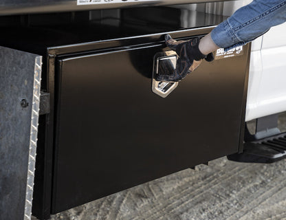 Buyers Products 36-in x 18-in x 18-in Black Steel Underbody Truck Box with Paddle Latch - 1702105