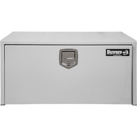 Buyers Products 24-in x 18-in x 18-in White Steel Underbody Truck Box with Paddle Latch - 1702200