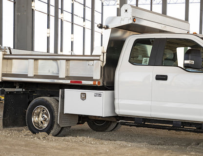 Buyers Products 24-in x 18-in x 18-in White Steel Underbody Truck Box with Paddle Latch - 1702200