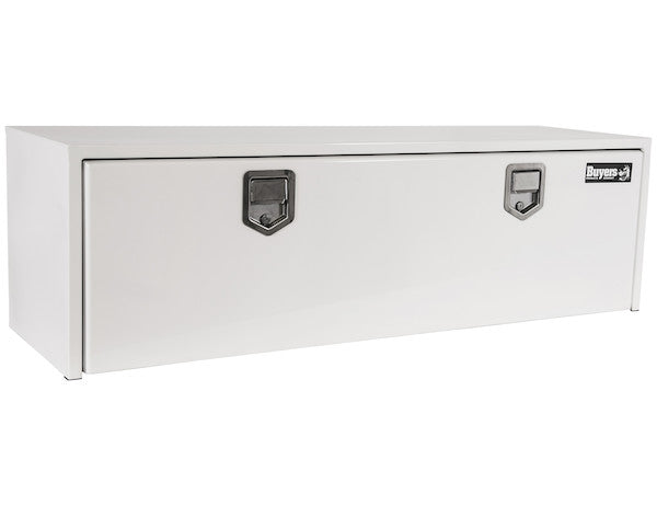 Buyers Products 18x18x60-in White Steel Underbody Truck Box with 2 Paddle Latches - 1702215