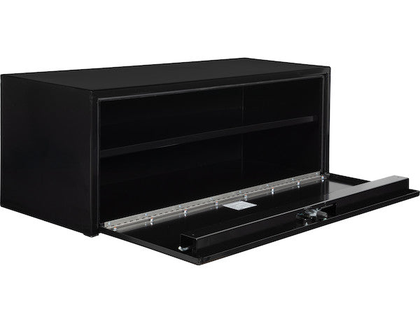 Buyers Products 18x18x48-in Black Steel Underbody Truck Box with Built-In Shelf - 3-Point Latch - 1702311
