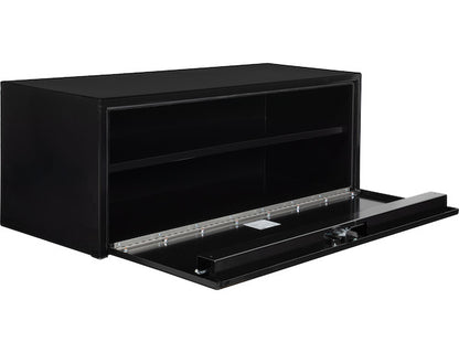 Buyers Products 18x18x48-in Black Steel Underbody Truck Box with Built-In Shelf - 3-Point Latch - 1702311