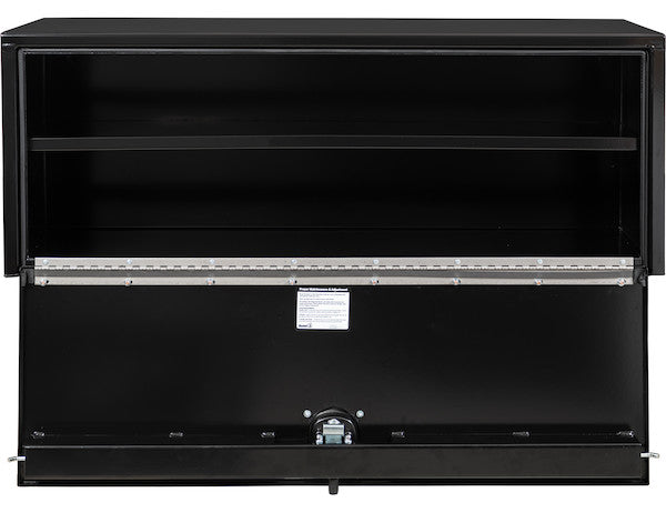 Buyers Products 18x18x48-in Black Steel Underbody Truck Box with Built-In Shelf - 3-Point Latch - 1702311
