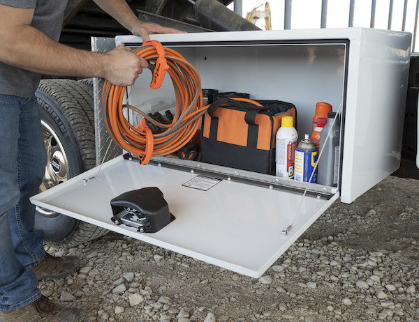 Buyers Products 18x18x36-in White Steel Underbody Truck Box - 1702405