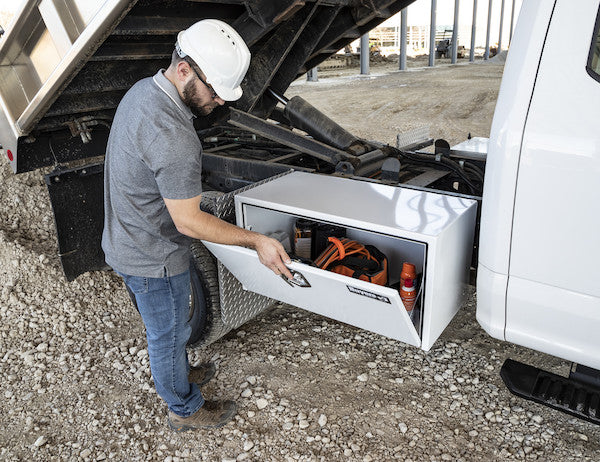 Buyers Products 18x18x36-in White Steel Underbody Truck Box - 1702405