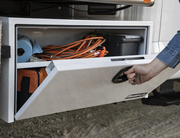 Buyers Products 36-in x 18-in x 18-in White Steel Underbody Truck Box - 1702406