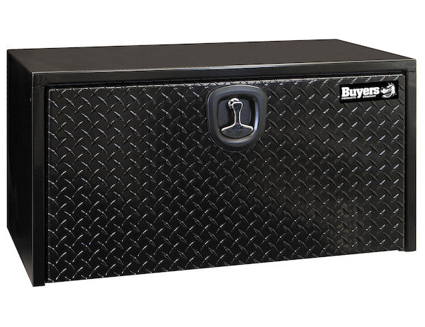 Buyers Products 36-in x 18-in x 18-in Black Steel Underbody Truck Box with Aluminum Door - 1702505
