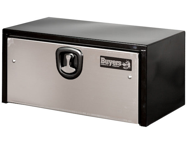 Buyers Products 30-in x 18-in x 18-in Black Steel Truck Box with Stainless Steel Door - 1702703