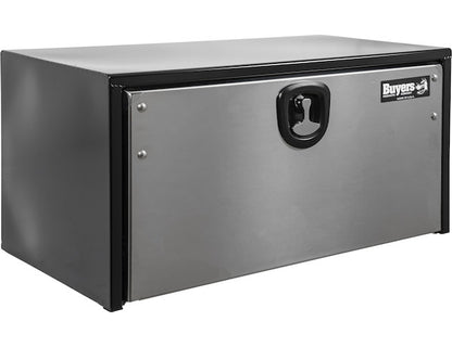Buyers Products 30-in x 18-in x 18-in Black Steel Truck Box with Stainless Steel Door - 1702703