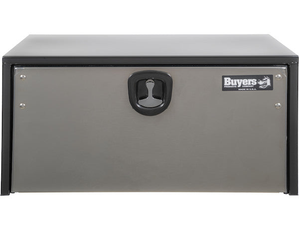 Buyers Products 30-in x 18-in x 18-in Black Steel Truck Box with Stainless Steel Door - 1702703