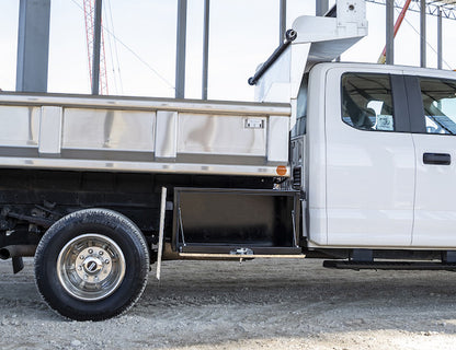 Buyers Products 30-in x 18-in x 18-in Black Steel Truck Box with Stainless Steel Door - 1702703