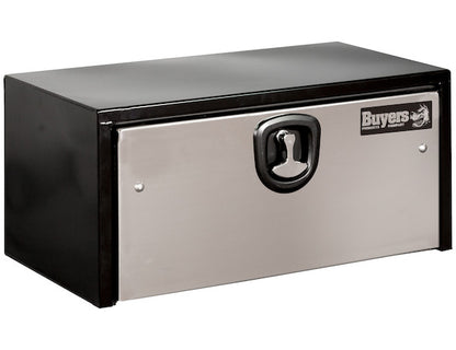 Buyers Products 36-in x 24-in x 24-in Black Steel Truck Box with Stainless Steel Door - 1704705