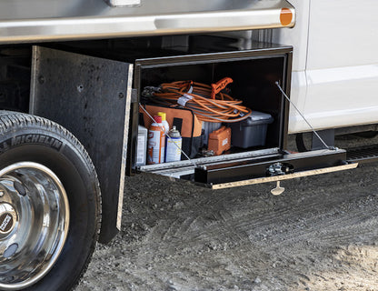 Buyers Products 30-in x 24-in x 24-in Black Steel Truck Box with Stainless Steel Door - 1704703