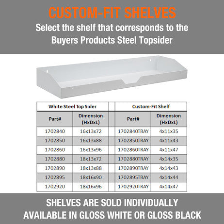 Buyers Products 18x16x96-in White Steel Topsider Truck Box - 1702920
