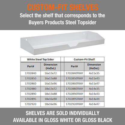 Buyers Products 18x16x96-in White Steel Topsider Truck Box - 1702920