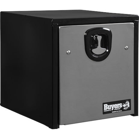 Buyers Products 18-in x 18-in x 18-in Black Steel Truck Box with Stainless Steel Door - 1702965
