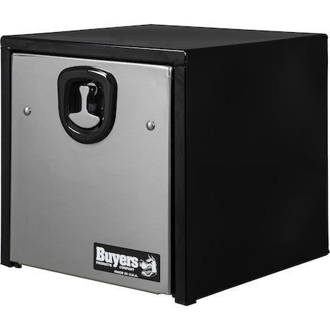 Buyers Products 18-in x 18-in x 18-in Black Steel Truck Box with Stainless Steel Door - 1702965