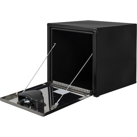 Buyers Products 18-in x 18-in x 18-in Black Steel Truck Box with Stainless Steel Door - 1702965