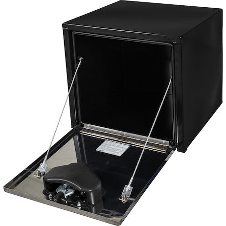Buyers Products 18-in x 18-in x 18-in Black Steel Truck Box with Stainless Steel Door - 1702965
