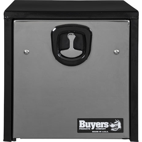 Buyers Products 18-in x 18-in x 18-in Black Steel Truck Box with Stainless Steel Door - 1702965