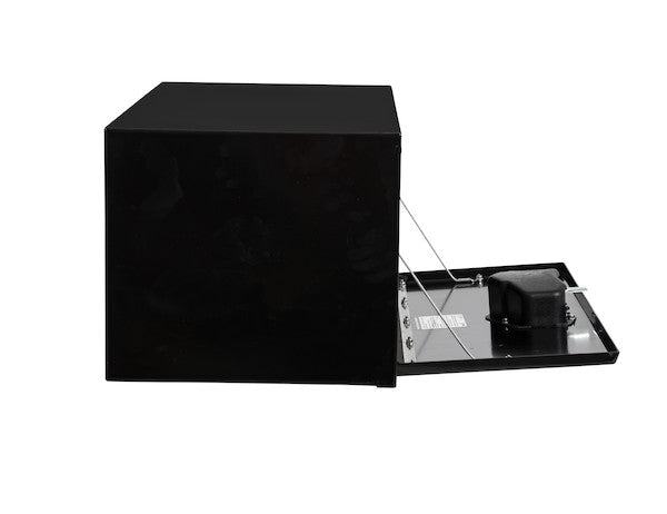 Buyers Products 14x16x30-in Black Steel Underbody Truck Box with Built-In Shelf - 1703304
