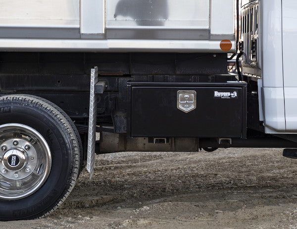 Buyers Products 14x16x30-in Black Steel Underbody Truck Box with Built-In Shelf - 1703304