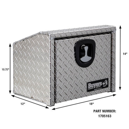 Buyers Products 14/10.74x12x18-in Diamond Tread Aluminum Underbody Truck Box with Slanted Back - 1705163