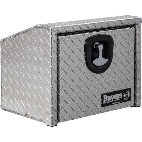 Buyers Products 24-in x 14-in x 12-in Diamond Tread Aluminum Underbody Truck Box with Slanted Back - 1705166