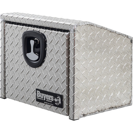 Buyers Products 24-in x 14-in x 12-in Diamond Tread Aluminum Underbody Truck Box with Slanted Back - 1705166