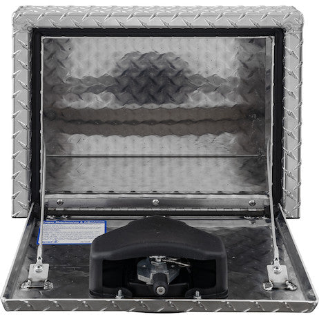 Buyers Products 24-in x 14-in x 12-in Diamond Tread Aluminum Underbody Truck Box with Slanted Back - 1705166