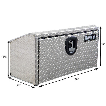 Buyers Products 30-in x 14-in x 12-in Diamond Tread Aluminum Underbody Truck Box with Slanted Back - 1705169