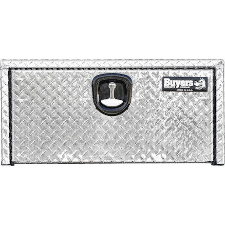Buyers Products 24-in x 14-in x 12-in Diamond Tread Aluminum Underbody Truck Box with Slanted Back - 1705166