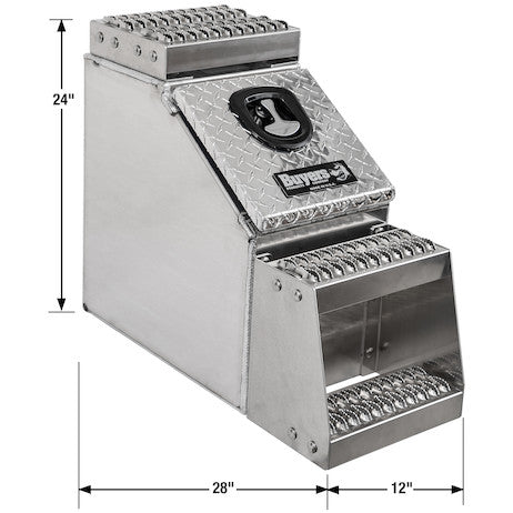 Buyers Products 24x28x12-in Heavy Duty Diamond Tread Aluminum Step Box - 1705180