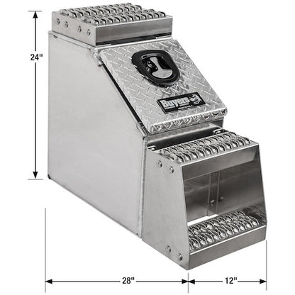 Buyers Products 24x28x12-in Heavy Duty Diamond Tread Aluminum Step Box - 1705180