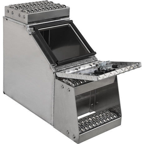 Buyers Products 24x28x18-in Heavy Duty Diamond Tread Aluminum Step Box - 1705181