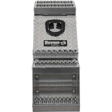 Buyers Products 24x28x18-in Heavy Duty Diamond Tread Aluminum Step Box - 1705181