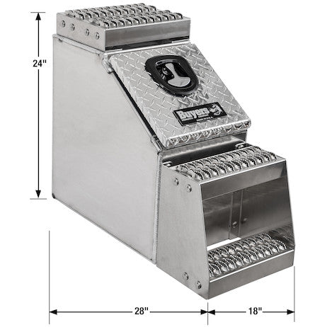 Buyers Products 24x28x18-in Heavy Duty Diamond Tread Aluminum Step Box - 1705181
