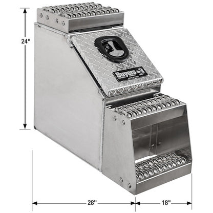 Buyers Products 24x28x18-in Heavy Duty Diamond Tread Aluminum Step Box - 1705181