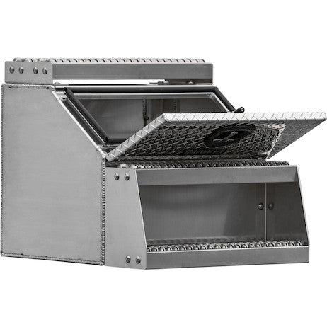 Buyers Products 24x28x24-in Heavy Duty Diamond Tread Aluminum Step Box - 1705182