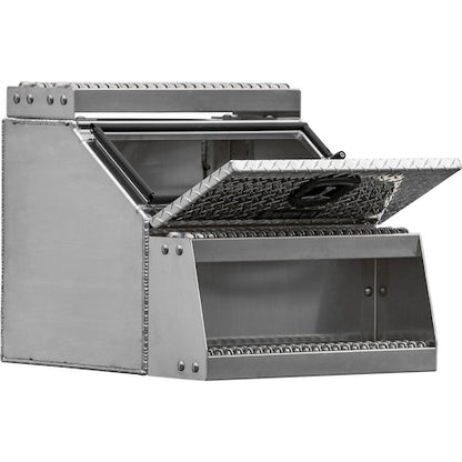 Buyers Products 24x28x24-in Heavy Duty Diamond Tread Aluminum Step Box - 1705182