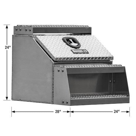 Buyers Products 24x28x24-in Heavy Duty Diamond Tread Aluminum Step Box - 1705182