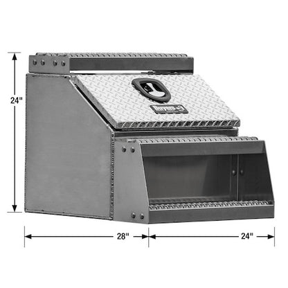 Buyers Products 24x28x24-in Heavy Duty Diamond Tread Aluminum Step Box - 1705182