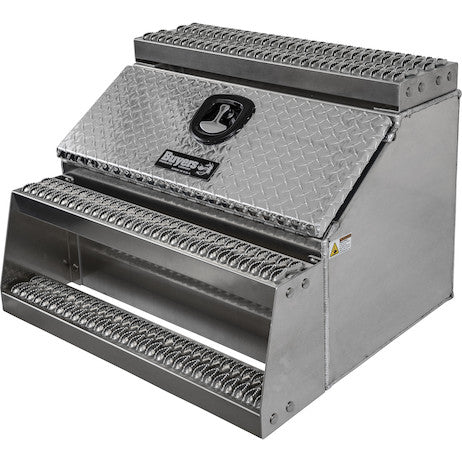 Buyers Products 24x28x30-in Heavy Duty Diamond Tread Aluminum Step Box - 1705183