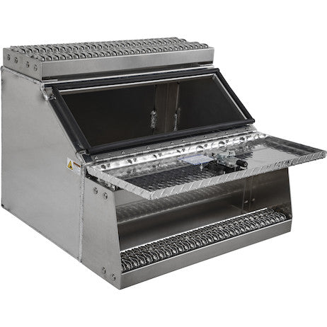 Buyers Products 24x28x30-in Heavy Duty Diamond Tread Aluminum Step Box - 1705183