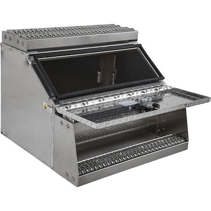 Buyers Products 24x28x30-in Heavy Duty Diamond Tread Aluminum Step Box - 1705183