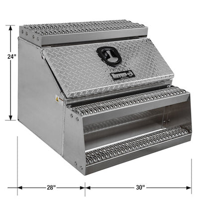 Buyers Products 24x28x30-in Heavy Duty Diamond Tread Aluminum Step Box - 1705183