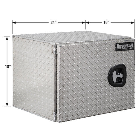 Buyers Products 24-in x 18-in x 18-in Diamond Tread Aluminum Underbody Truck Box - Single Barn Door - 1705200