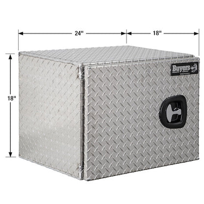 Buyers Products 24-in x 18-in x 18-in Diamond Tread Aluminum Underbody Truck Box - Single Barn Door - 1705200