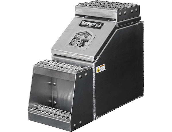 Buyers Products Heavy Duty Smooth Aluminum Wideopen Step Boxes for Semi Trucks - 12-In Width - 1705280